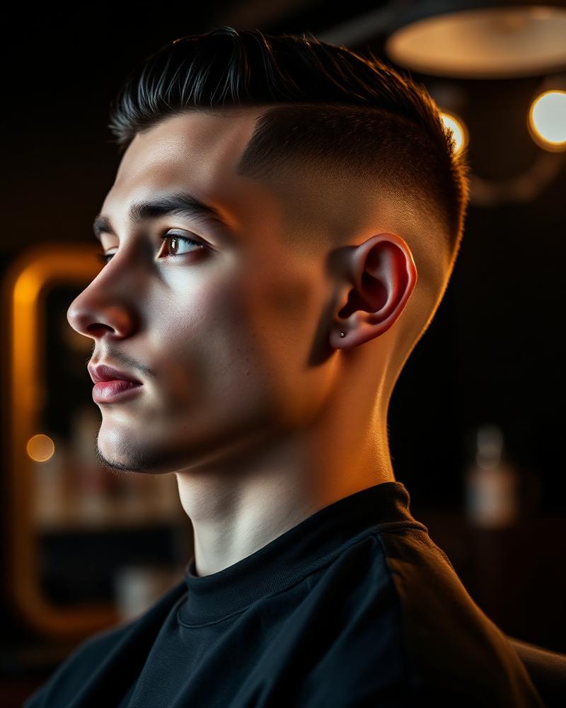 Skarp skin fade set fra siden